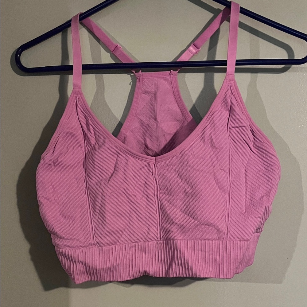 PINK Victoria's Secret Ribbed Sports Bra in Pink
